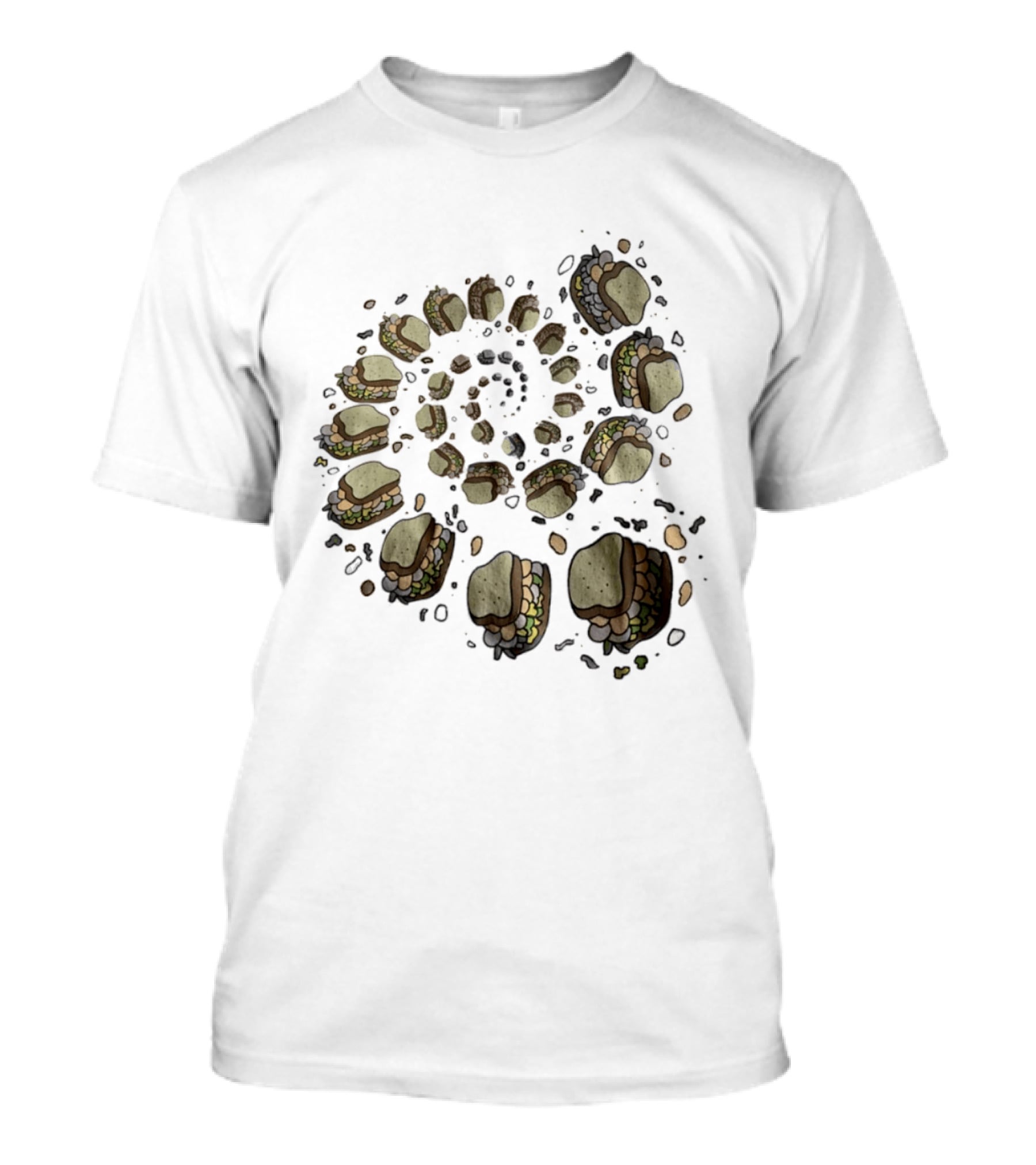 Turkey And The Wolf Fried Bologna Sandwiches Spiral T-Shirt