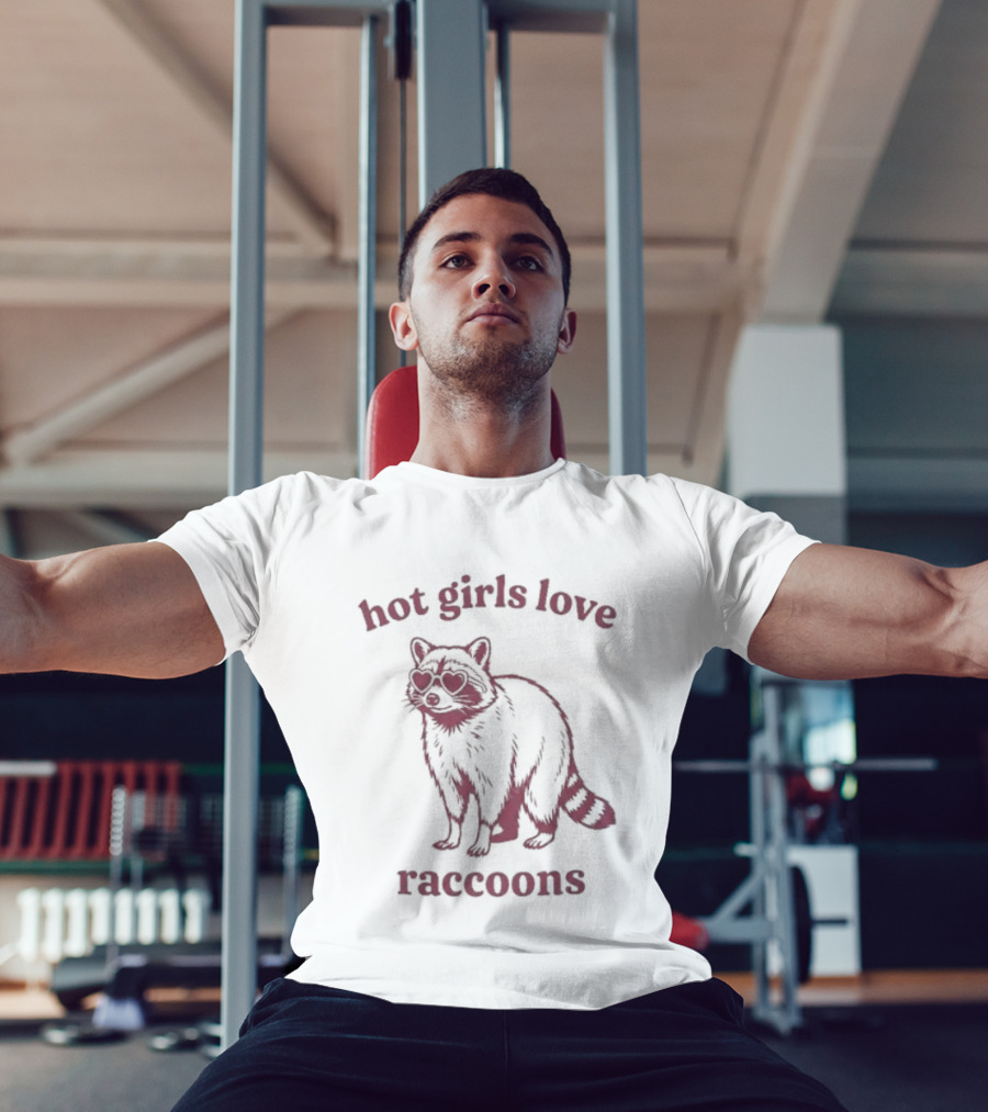 Hot Girls Love Raccoons Raccoon Animal T-Shirt