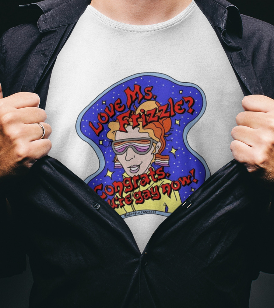 Love Ms Frizzle Congrats You're Gay Now Retro Space T-Shirt
