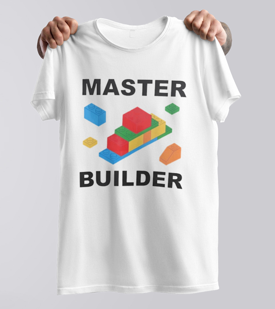 Master Builder Colorful Bricks Construction Fun T-Shirt