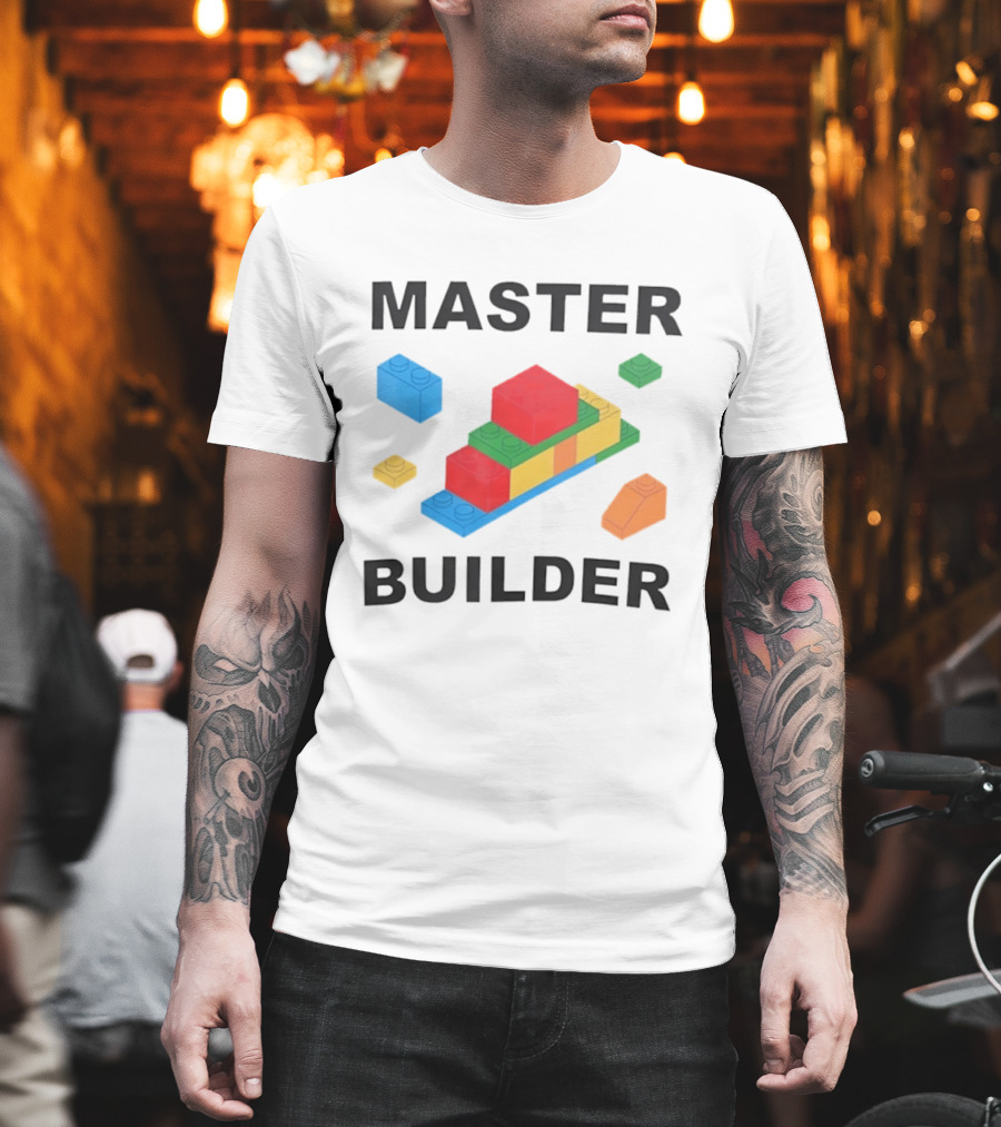 Master Builder Colorful Bricks Construction Fun T-Shirt