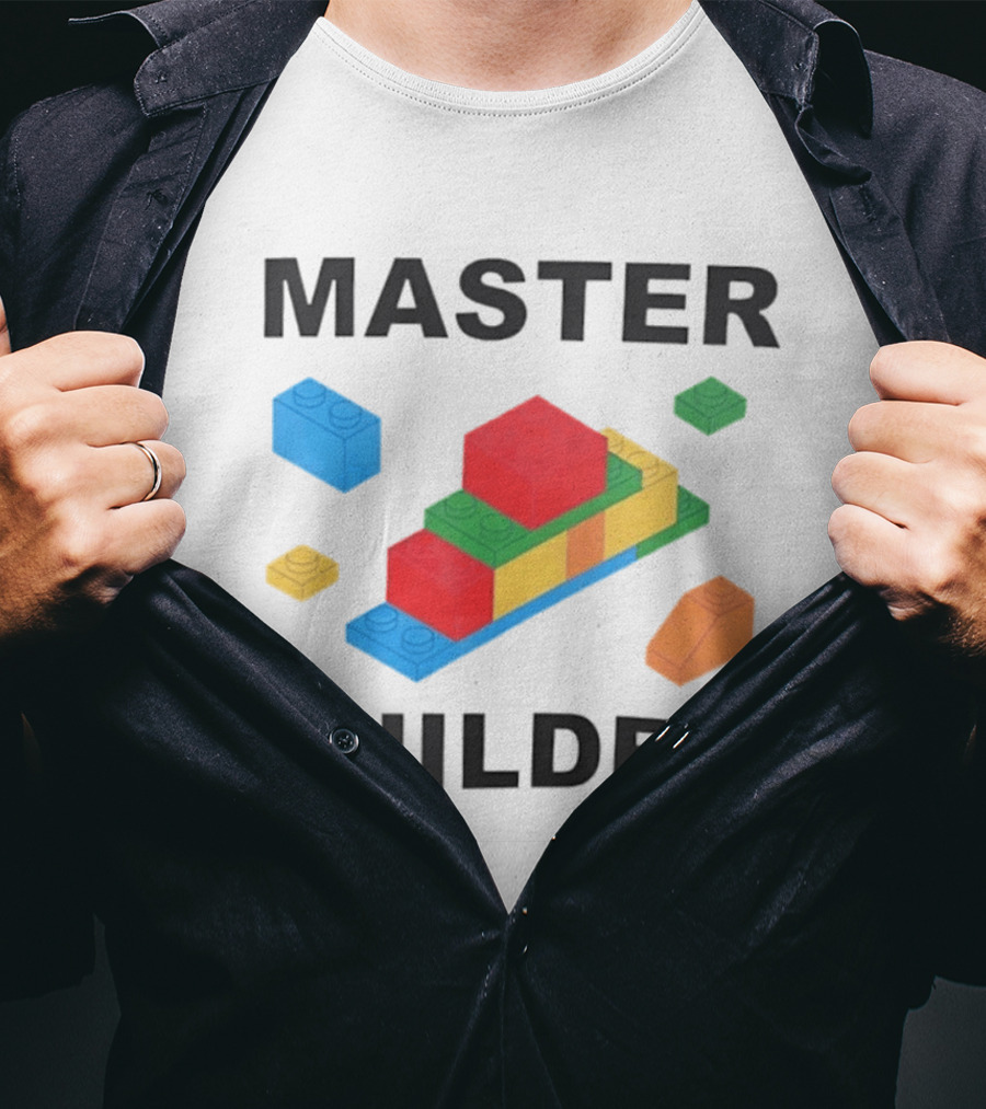 Master Builder Colorful Bricks Construction Fun T-Shirt