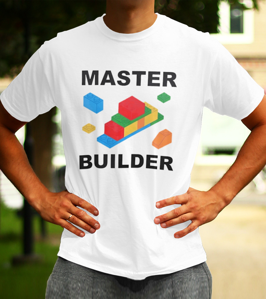 Master Builder Colorful Bricks Construction Fun T-Shirt