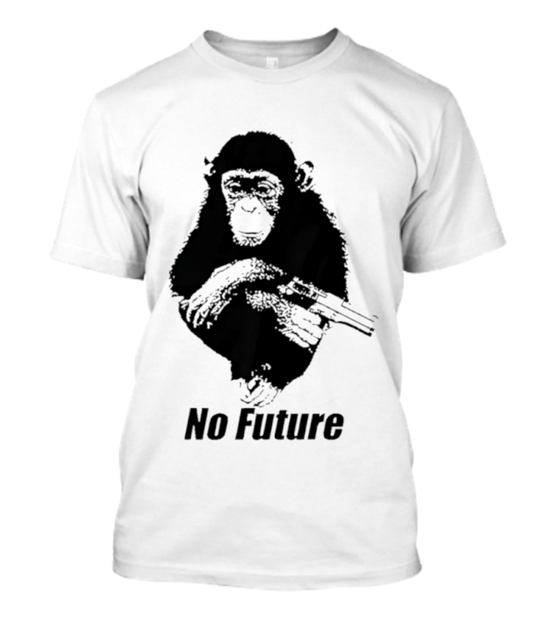 Monkey No Future With Gun T-Shirt