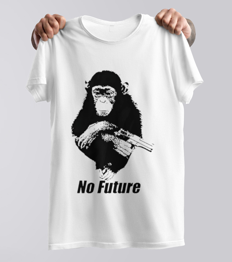 Monkey No Future With Gun T-Shirt