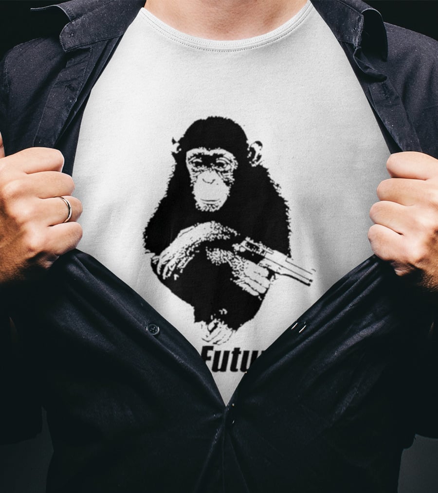 Monkey No Future With Gun T-Shirt