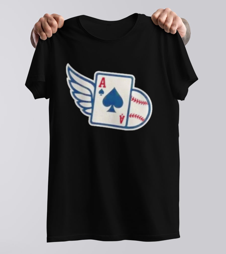 Ace Of Spades Baseball Winged Playing Card T-Shirt