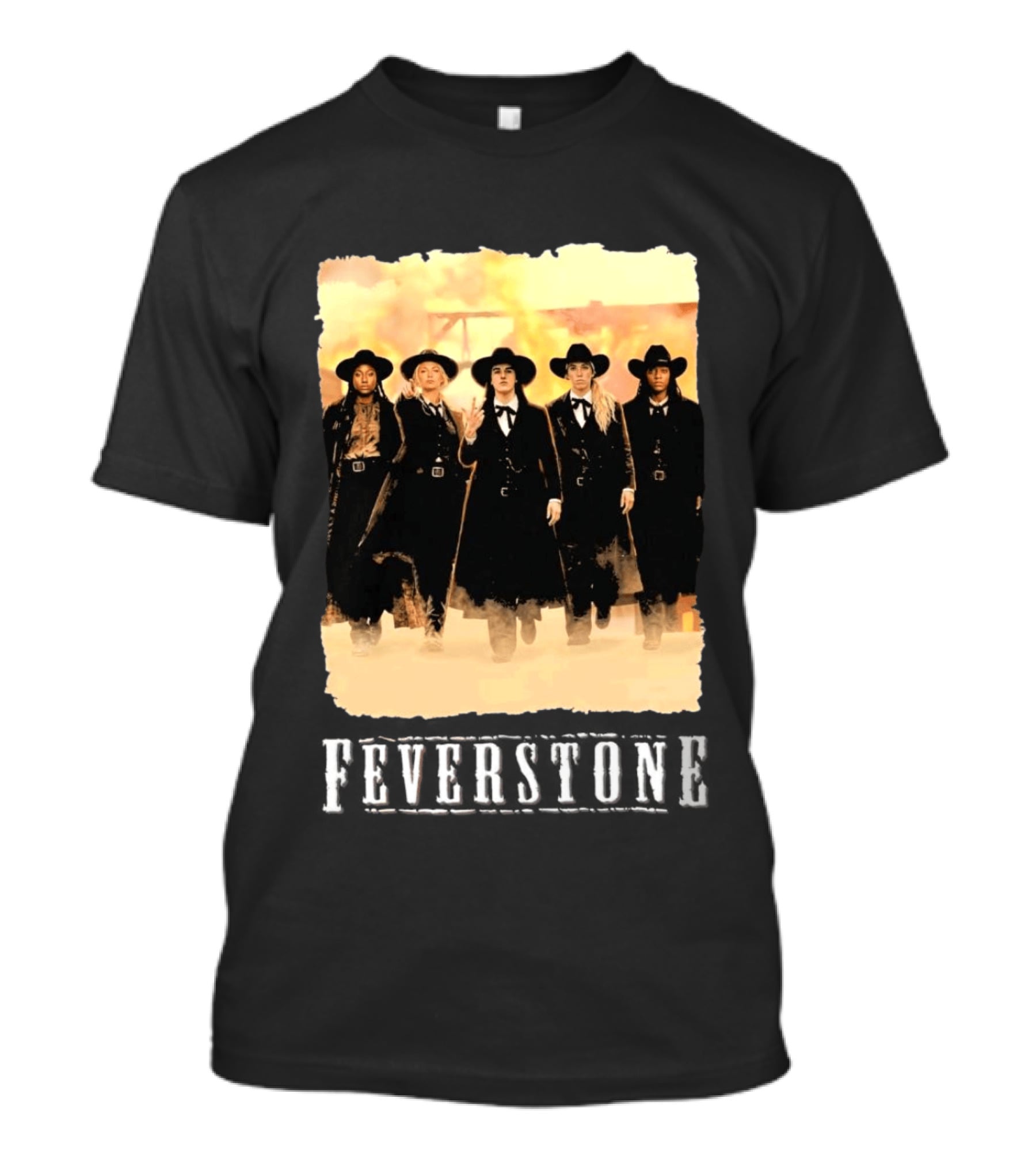 Feverstone Western Style Group In Cowboy Hats T-Shirt