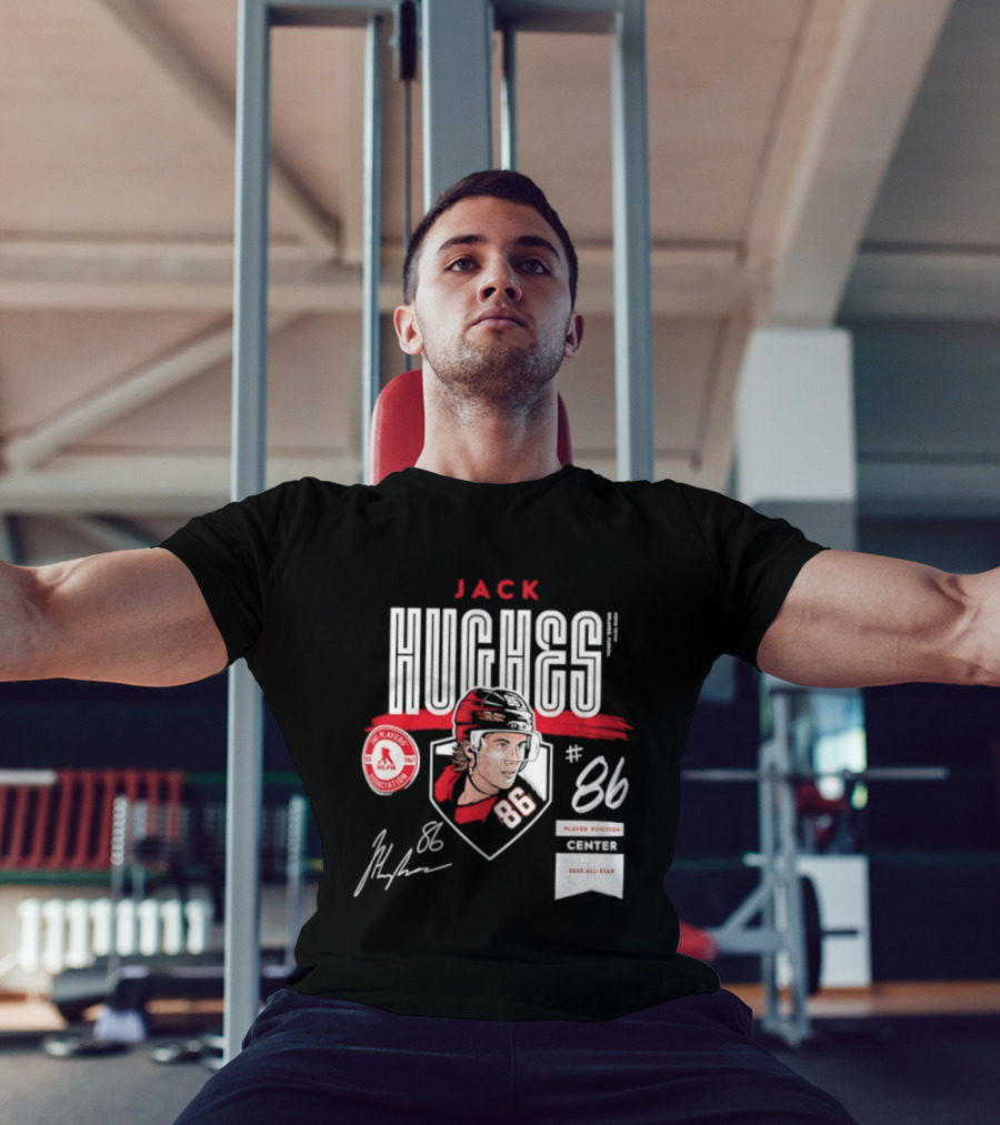 Jack Hughes 86 New Jersey Devils NHL Players Association Center 2026 All Star T-Shirt