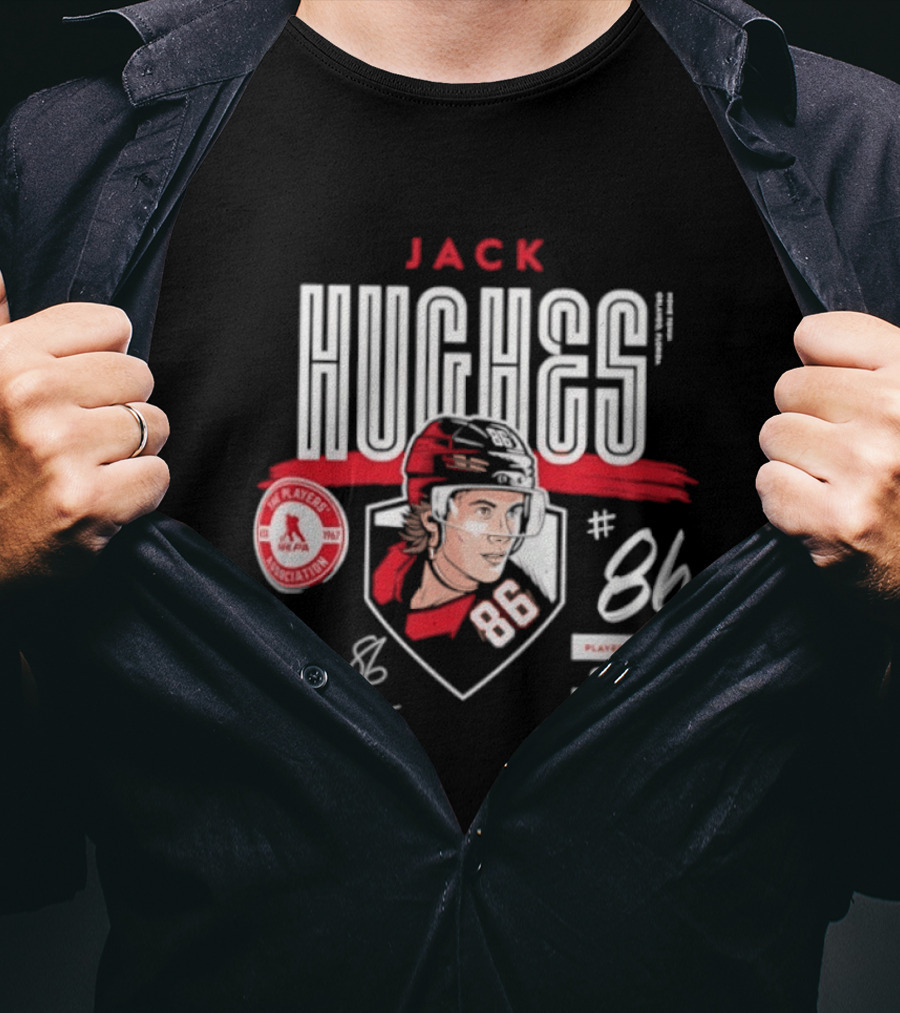 Jack Hughes 86 New Jersey Devils NHL Players Association Center 2026 All Star T-Shirt