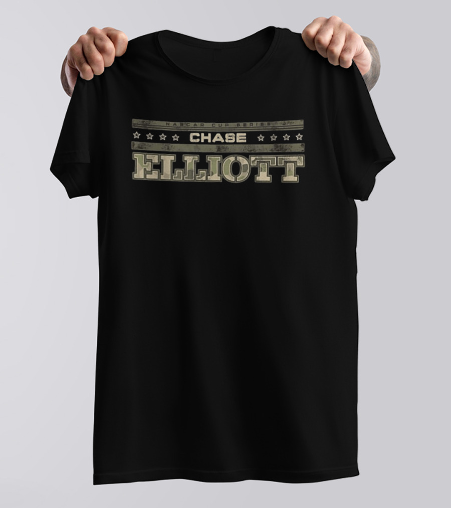 NASCAR Cup Series Chase Elliott Camo American Flag 2026 2 Sided T-Shirt