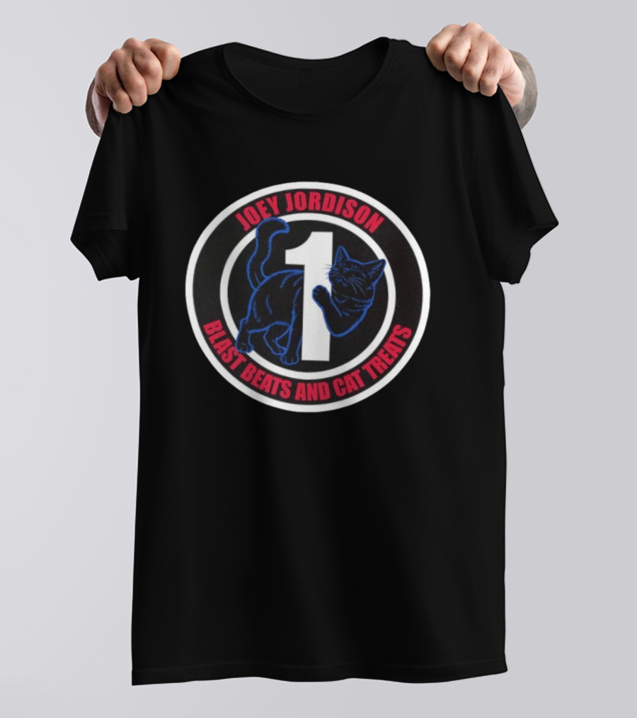 Joey Jordison 1 Blast Beats And Cat Treats Cat T-Shirt