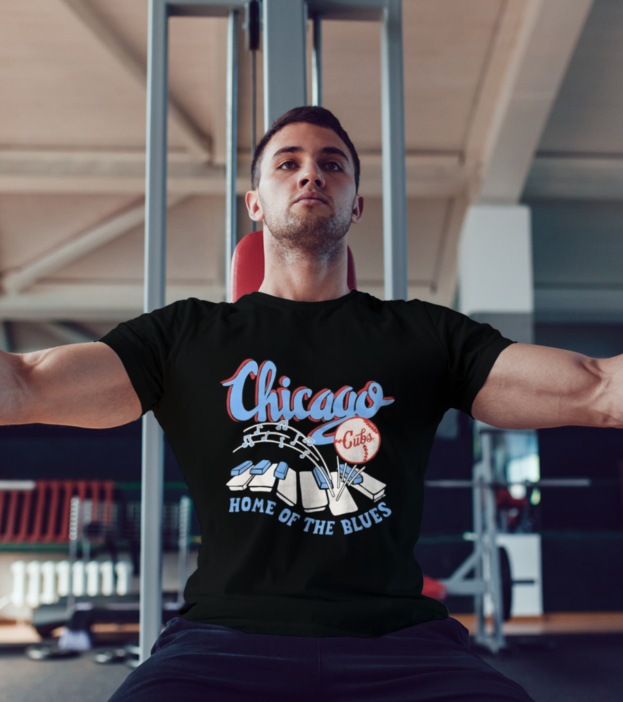 Chicago Cubs Home Of The Blues MLB Piano Keys Music Notes T-Shirt