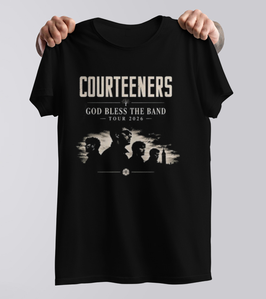 Courteeners God Bless The Band Tour 2026 Vintage Style Tour Dates T-Shirt