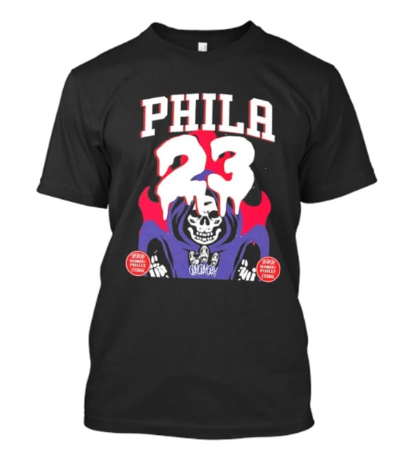 PHILA 23 Skeleton Grim Reaper Spooky Philly Worst Eternal T-Shirt