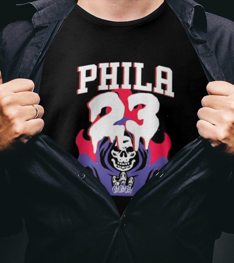 PHILA 23 Skeleton Grim Reaper Spooky Philly Worst Eternal T-Shirt