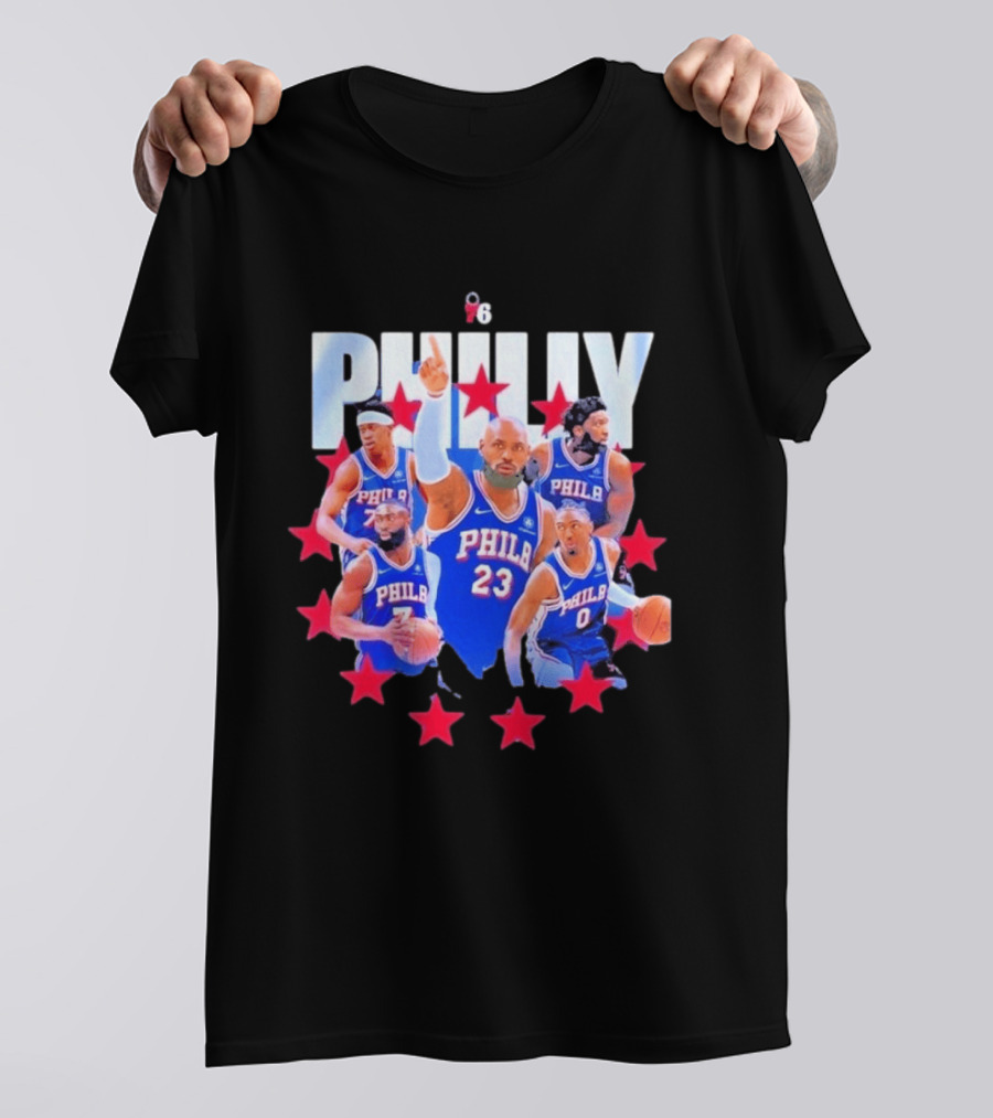 Philly LeBron James Philadelphia 76ers Basketball Mix 23 Stars T-Shirt