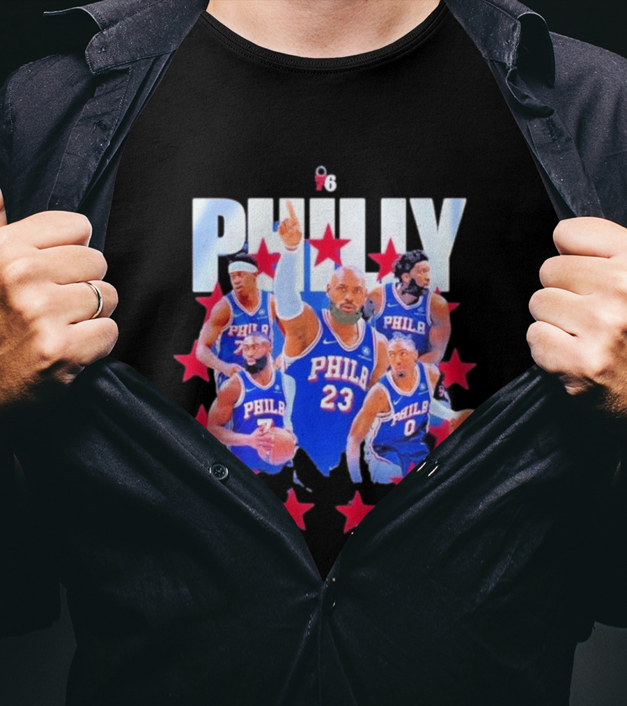 Philly LeBron James Philadelphia 76ers Basketball Mix 23 Stars T-Shirt