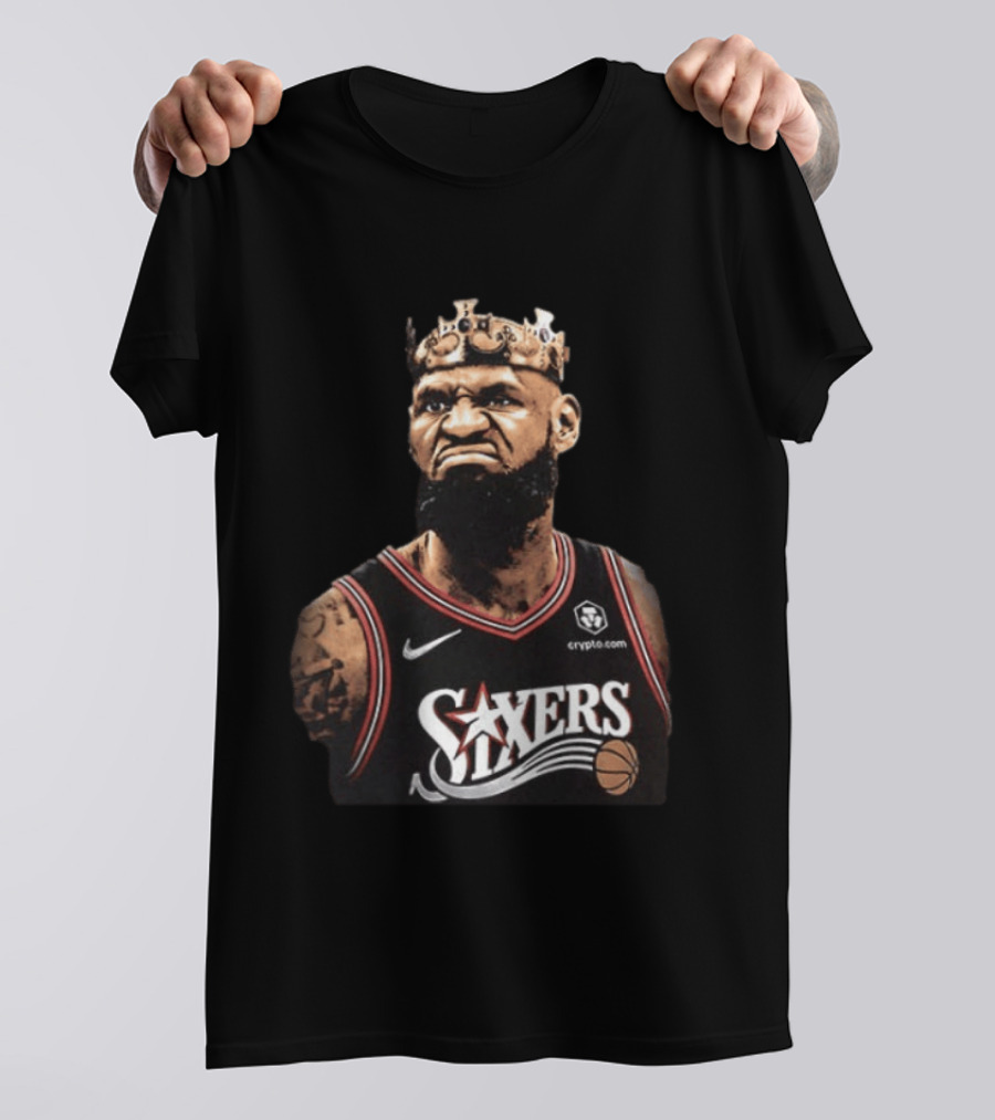 LeBron James Philadelphia 76ers Sixers King James Basketball Nike Crypto.com T-Shirt