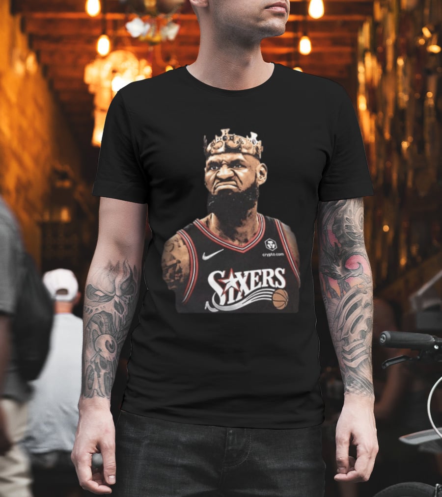 LeBron James Philadelphia 76ers Sixers King James Basketball Nike Crypto.com T-Shirt