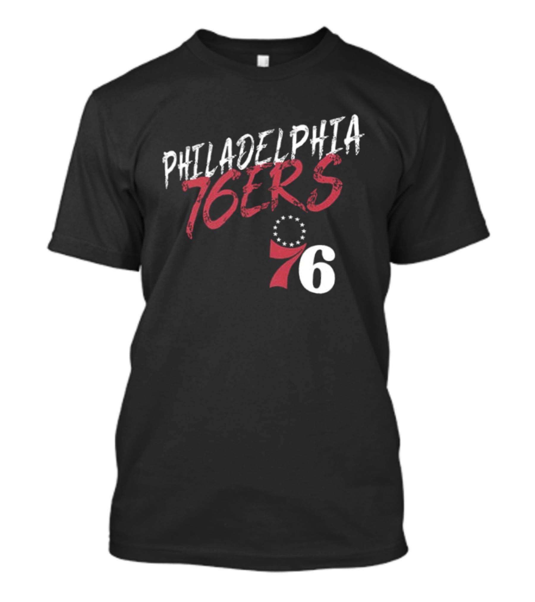 LeBron James Philadelphia 76ers Royal Hustle Name & Number 2 Sided Philadelphia 76ers 76 T-Shirt
