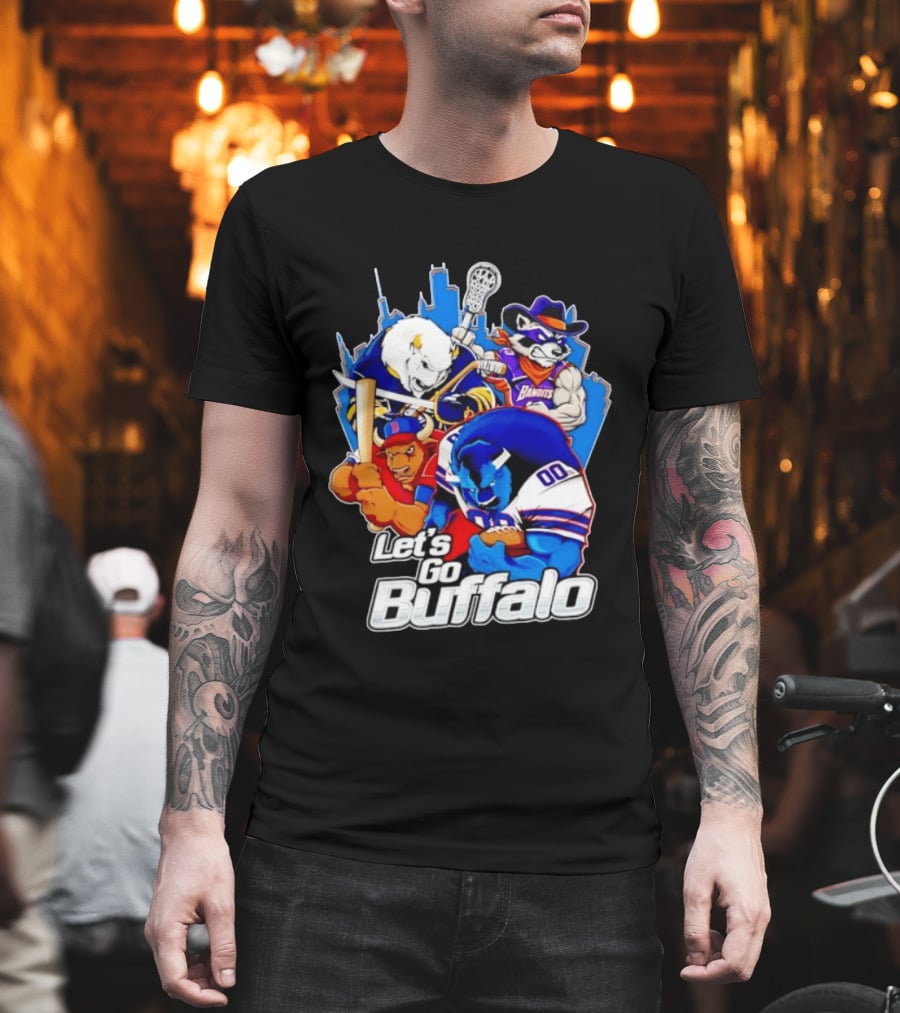 Let's Go Buffalo Bandits Sabres Bills Characters Sports Mascots T-Shirt