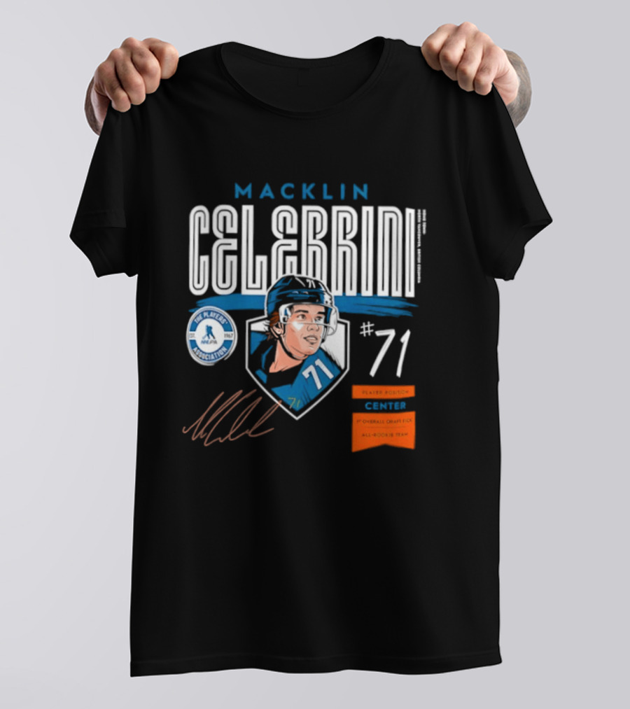 Macklin Celebrini 71 NHL Players Association All Rookie Team 2026 Pick T-Shirt