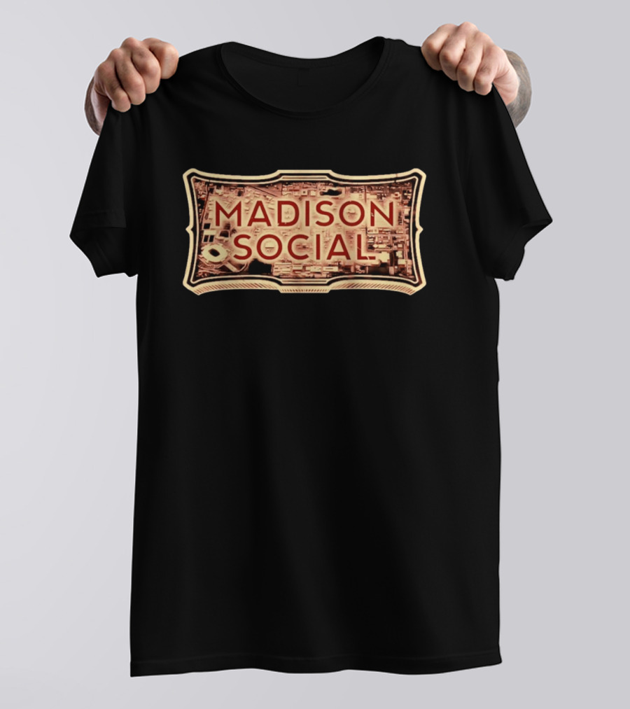 Madison Social Aerial Map Stadium Scene T-Shirt