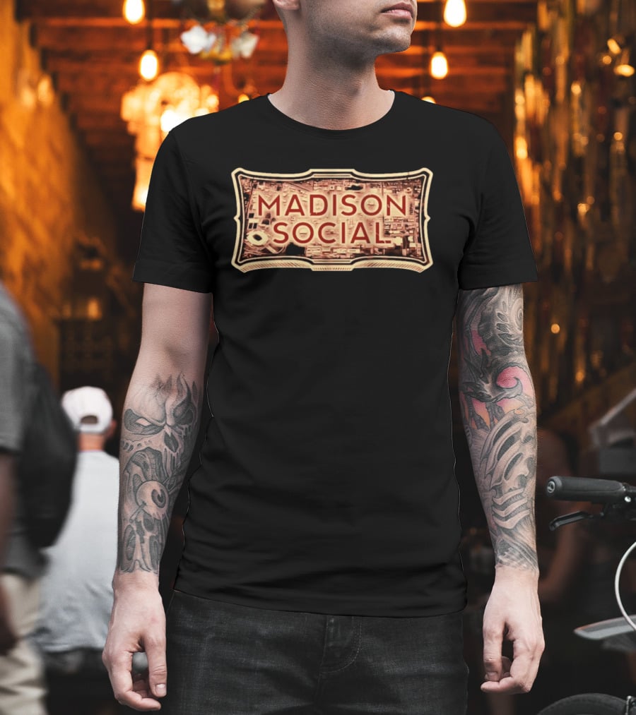 Madison Social Aerial Map Stadium Scene T-Shirt