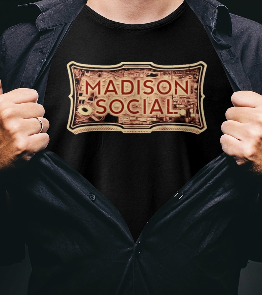 Madison Social Aerial Map Stadium Scene T-Shirt