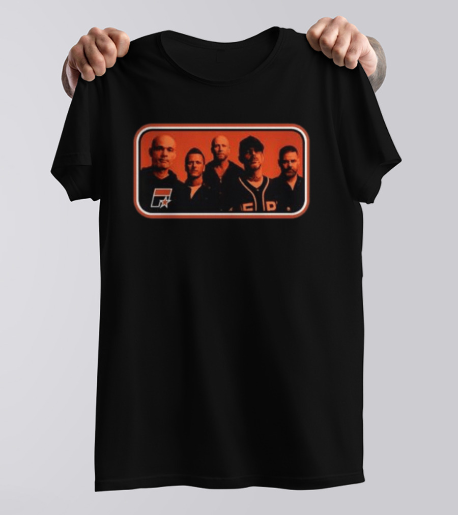 Five Store Stripe Photo 2026 Black F Symbol And Star Band T-Shirt