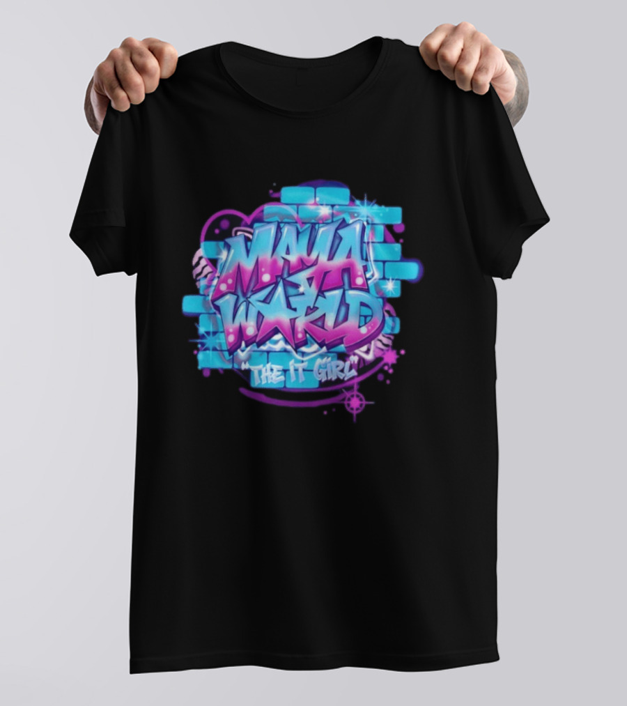 Maya World The IT Girl Vibrant Graffiti T-Shirt