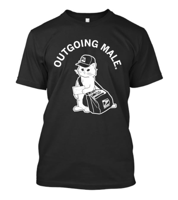Outgoing Male Cat USPS Mailbag And Cap T-Shirt