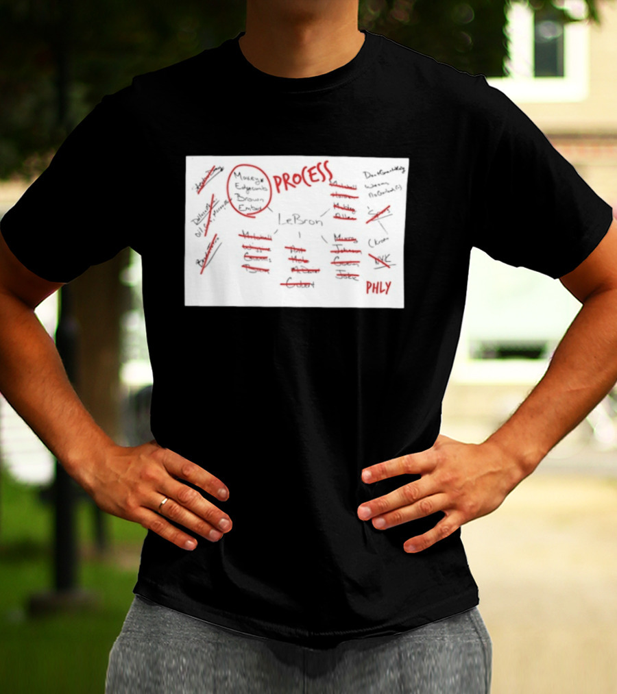 Phly LeBron Process Philadelphia 76ers Strategy Diagram T-Shirt