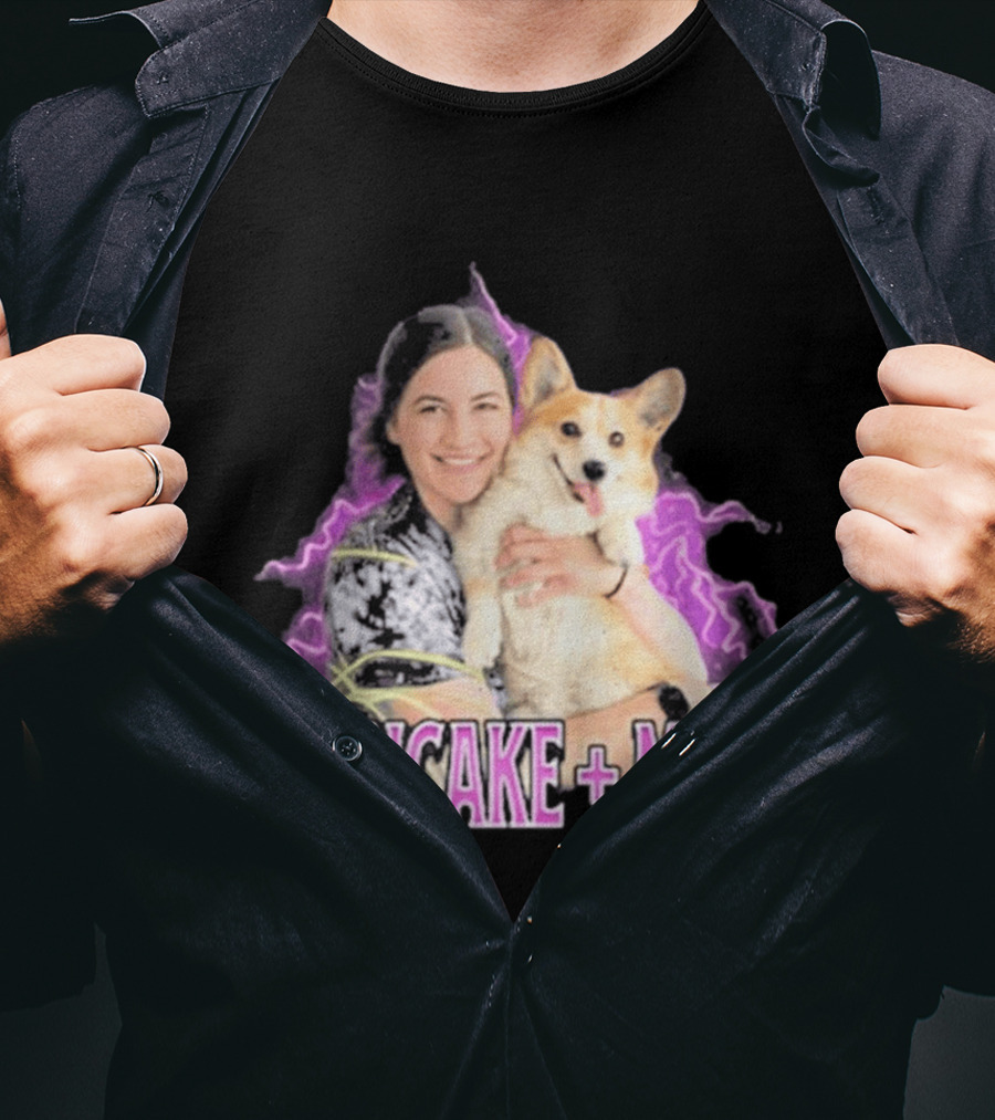 Pancake + Meg Electric Purple Corgi Hug T-Shirt
