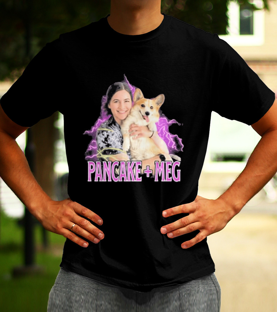 Pancake + Meg Electric Purple Corgi Hug T-Shirt