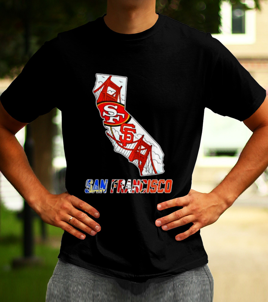San Francisco 49ers Giants California Map T-Shirt