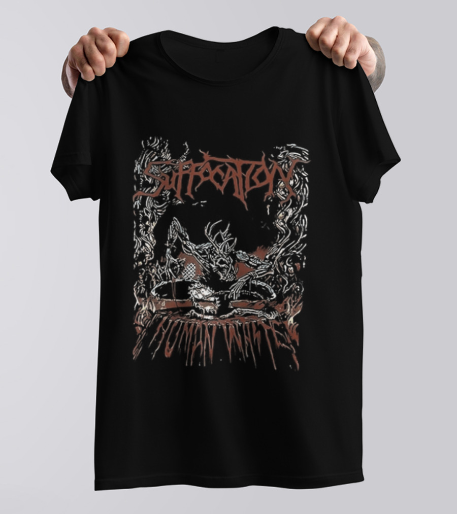Suffocation Human Waste 1991 Metal Two Sided Vintage Album T-Shirt