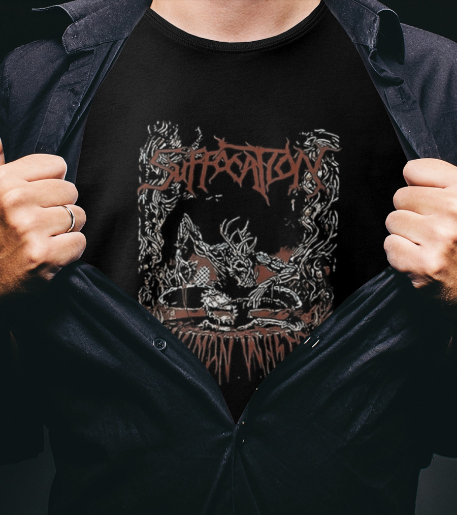 Suffocation Human Waste 1991 Metal Two Sided Vintage Album T-Shirt