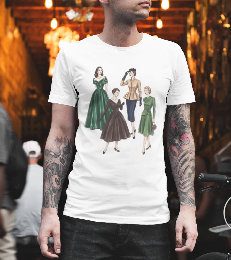 1950s Vintage Fashion Elegant Ladies Dresses T-Shirt