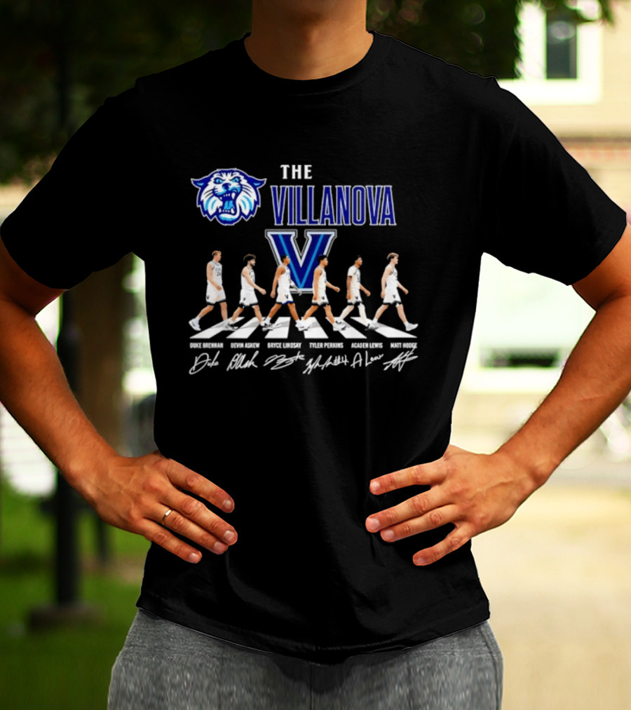 The Villanova Wildcats Abbey Road Duke Brennan Devin Askew Bryce Lindsay Tyler Perkins Acaden Lewis Matt Hodge Signatures T-Shirt
