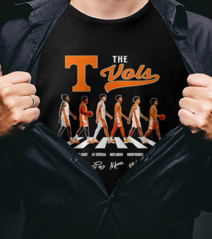 The Vols Tennessee Volunteers Basketball 2026 Abbey Road Signatures Player T-Shirt