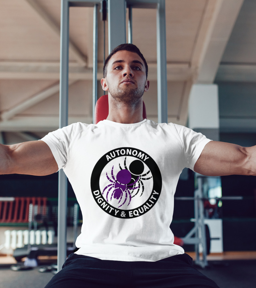 Autonomy Dignity Equality Purple Spider Emblem Social Justice T-Shirt