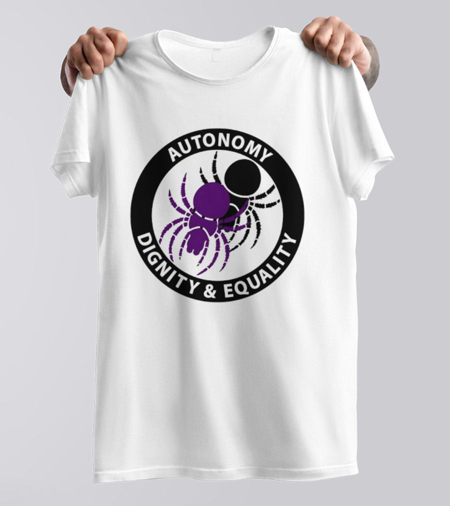 Autonomy Dignity Equality Purple Spider Emblem Social Justice T-Shirt