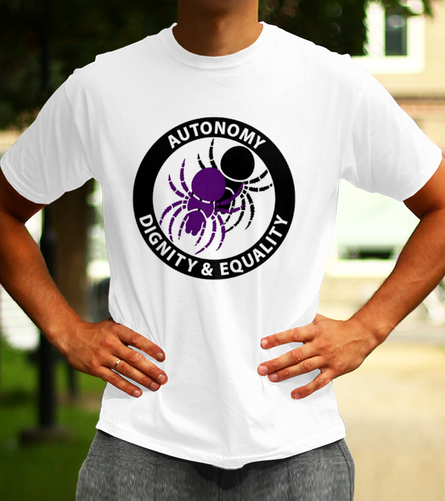 Autonomy Dignity Equality Purple Spider Emblem Social Justice T-Shirt