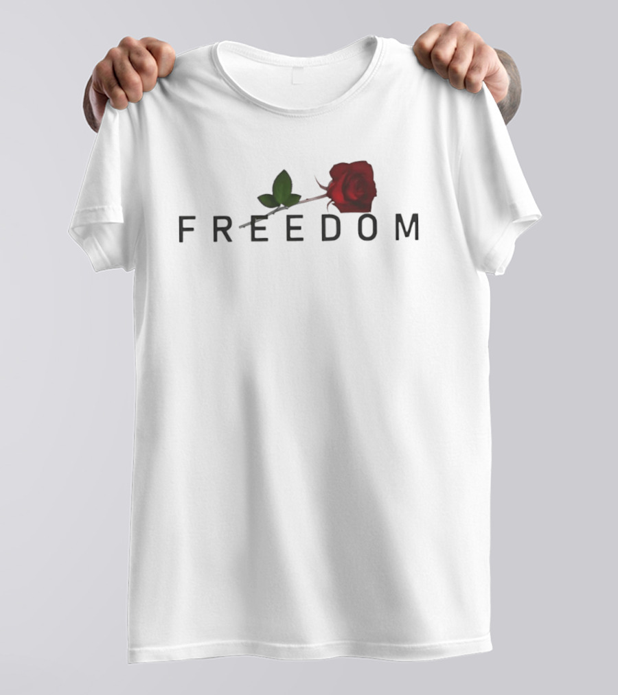 Freedom Red Rose Flower Charlie Kirk T-Shirt