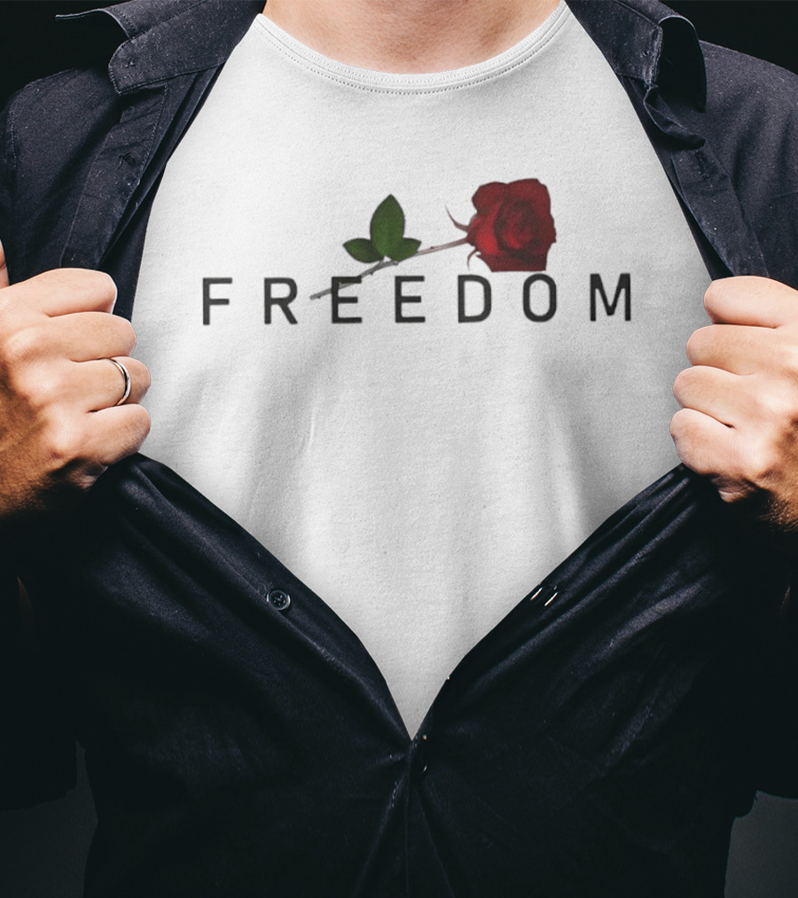 Freedom Red Rose Flower Charlie Kirk T-Shirt