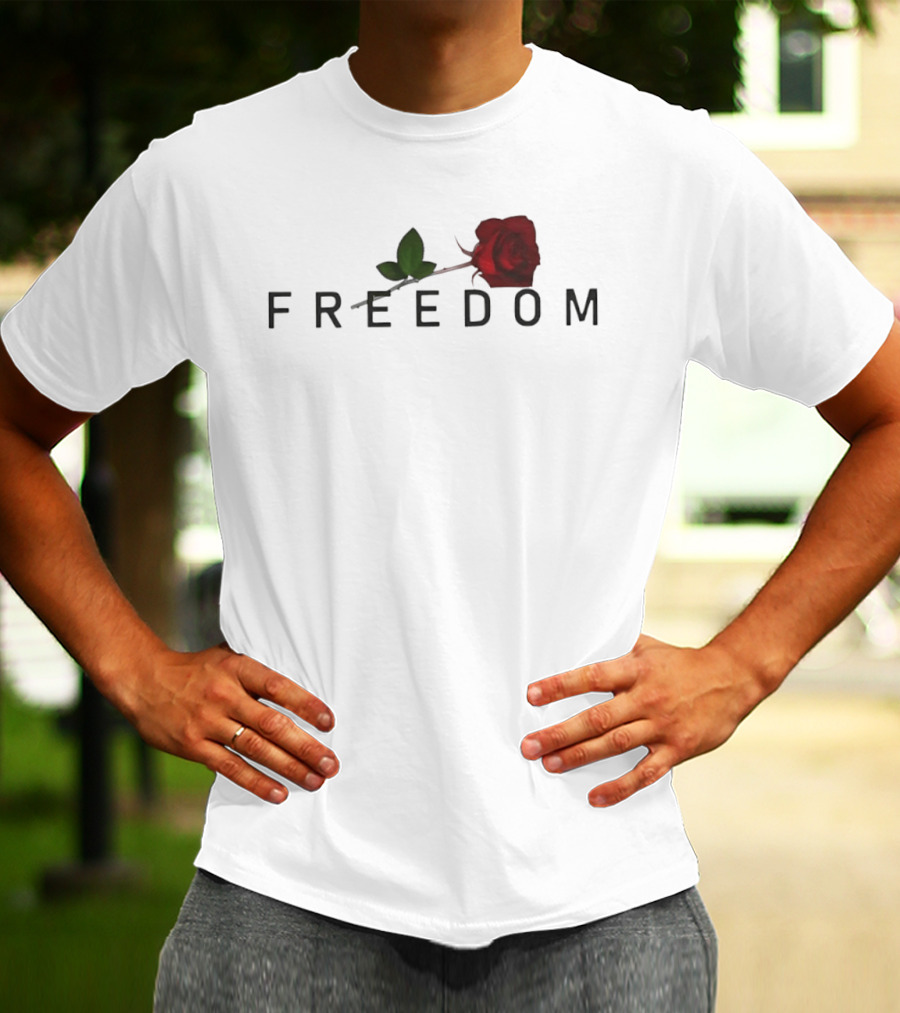 Freedom Red Rose Flower Charlie Kirk T-Shirt