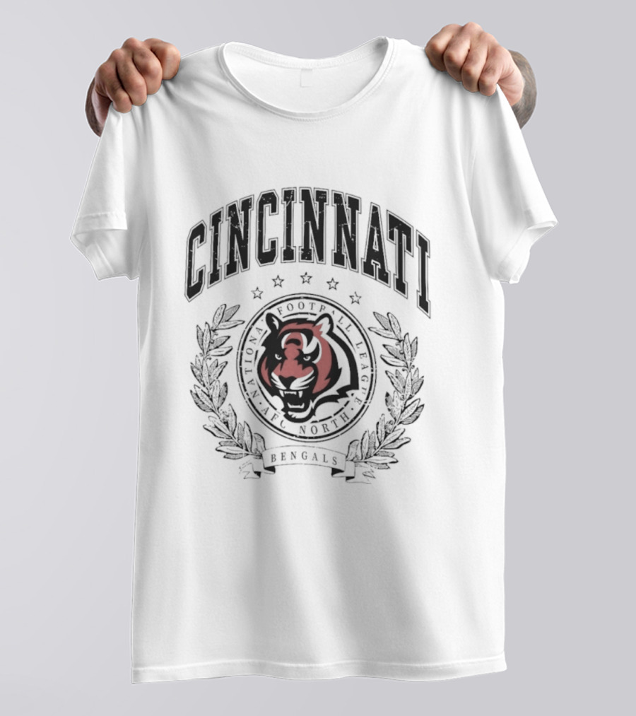 Cincinnati Tigers Football Badge Bengals NFL National Football League AFC North T-Shirt