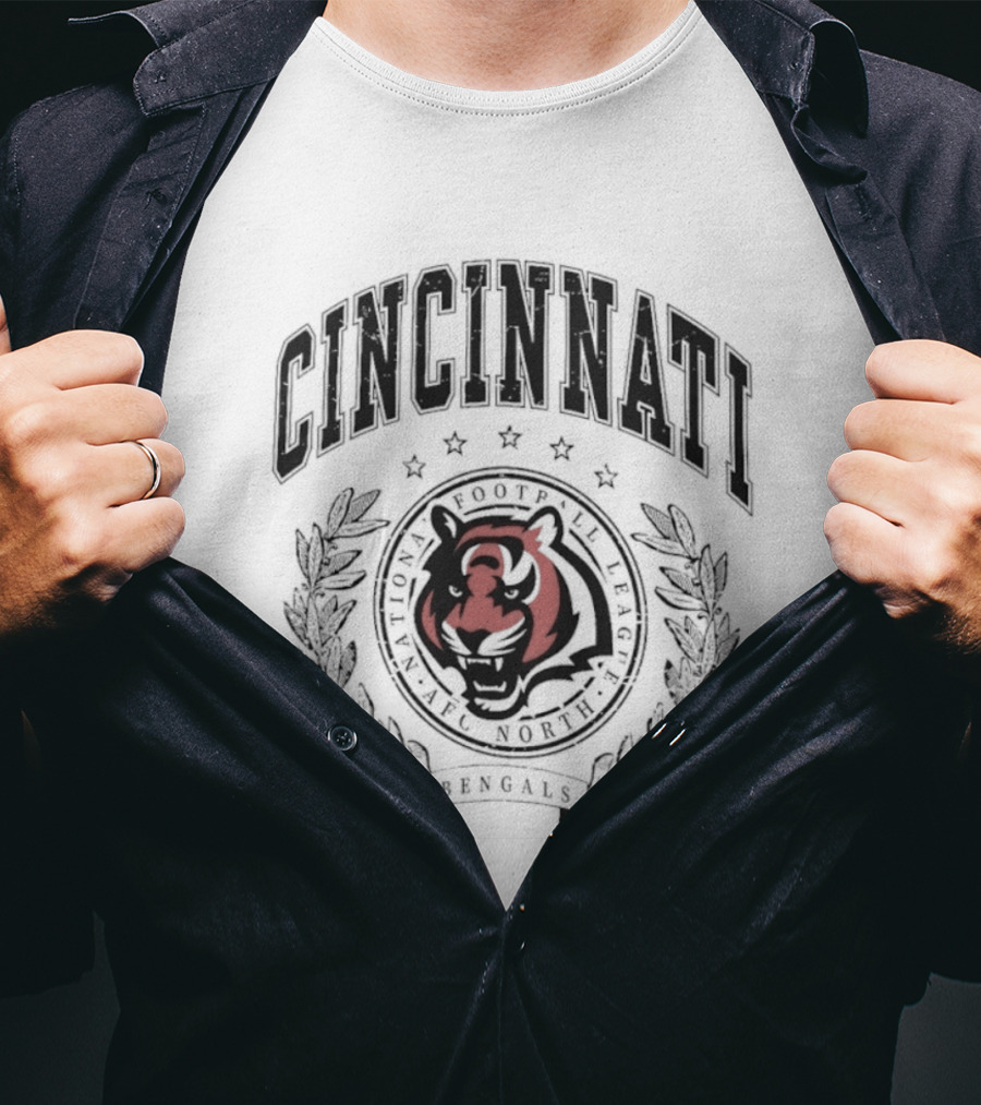 Cincinnati Tigers Football Badge Bengals NFL National Football League AFC North T-Shirt
